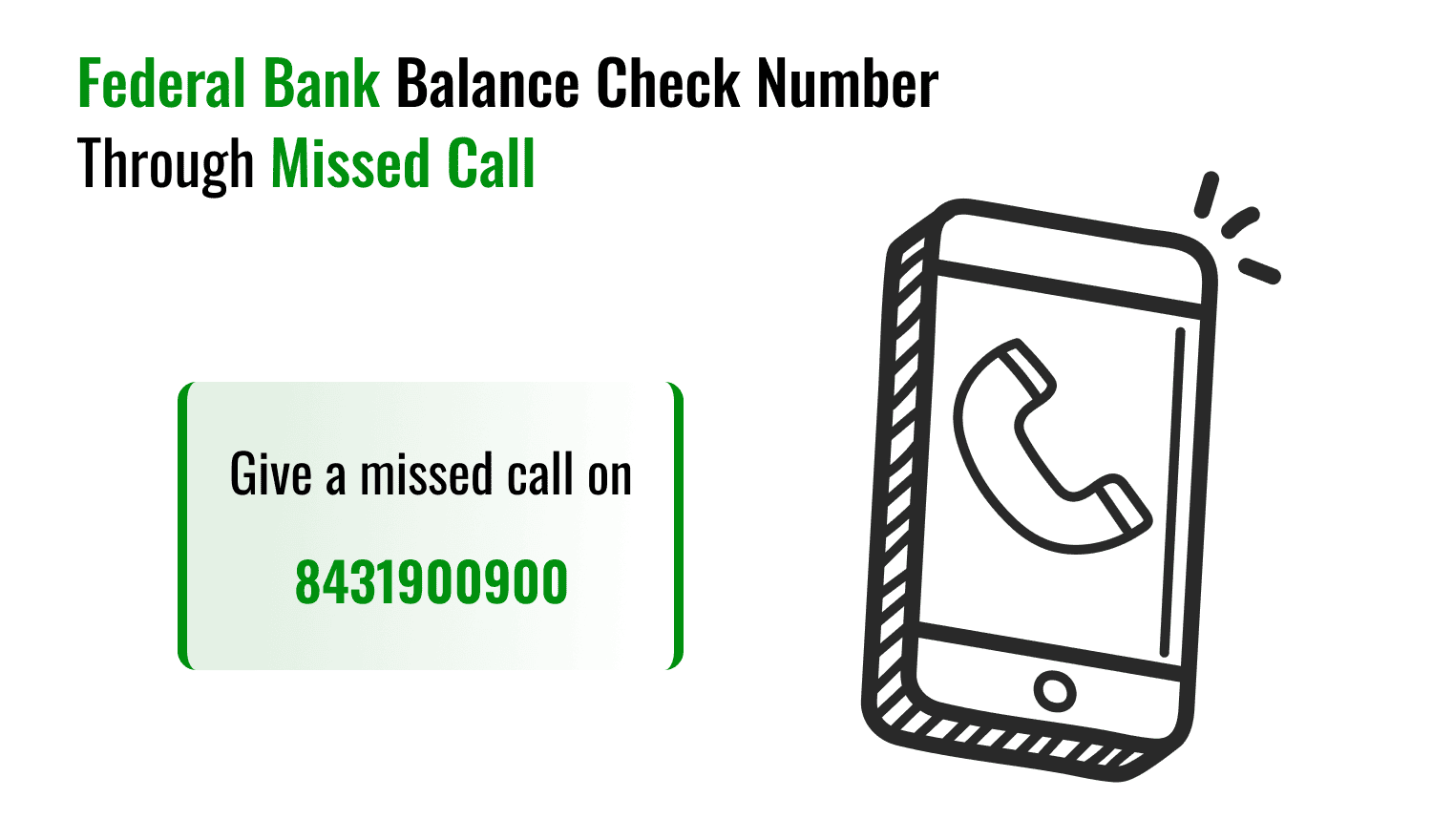 Federal Bank Balance Check Number Through Missed Call